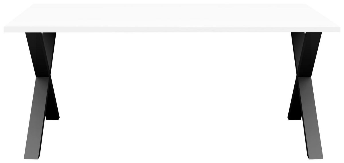 Esstisch Alex Schwarz, Weiß - Schwarz/Weiß, MODERN, Holzwerkstoff/Metall (180/90/78cm) - Livetastic
