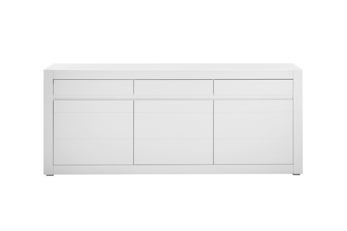 Sideboard Chester Weiß/Eichefarben B: 217cm - Eichefarben/Silberfarben, Design, Holzwerkstoff (217/90/42cm) - MID.YOU