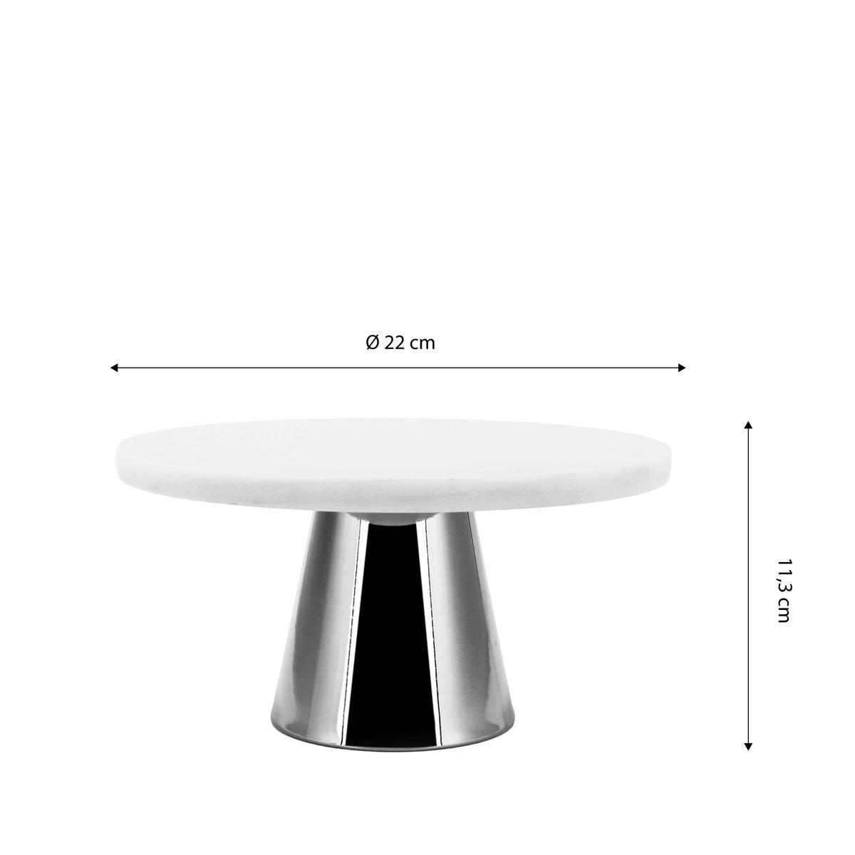 Tortenplatte Ew-Tp-2201 - Silberfarben, Basics, Stein/Metall (22cm) - Echtwerk