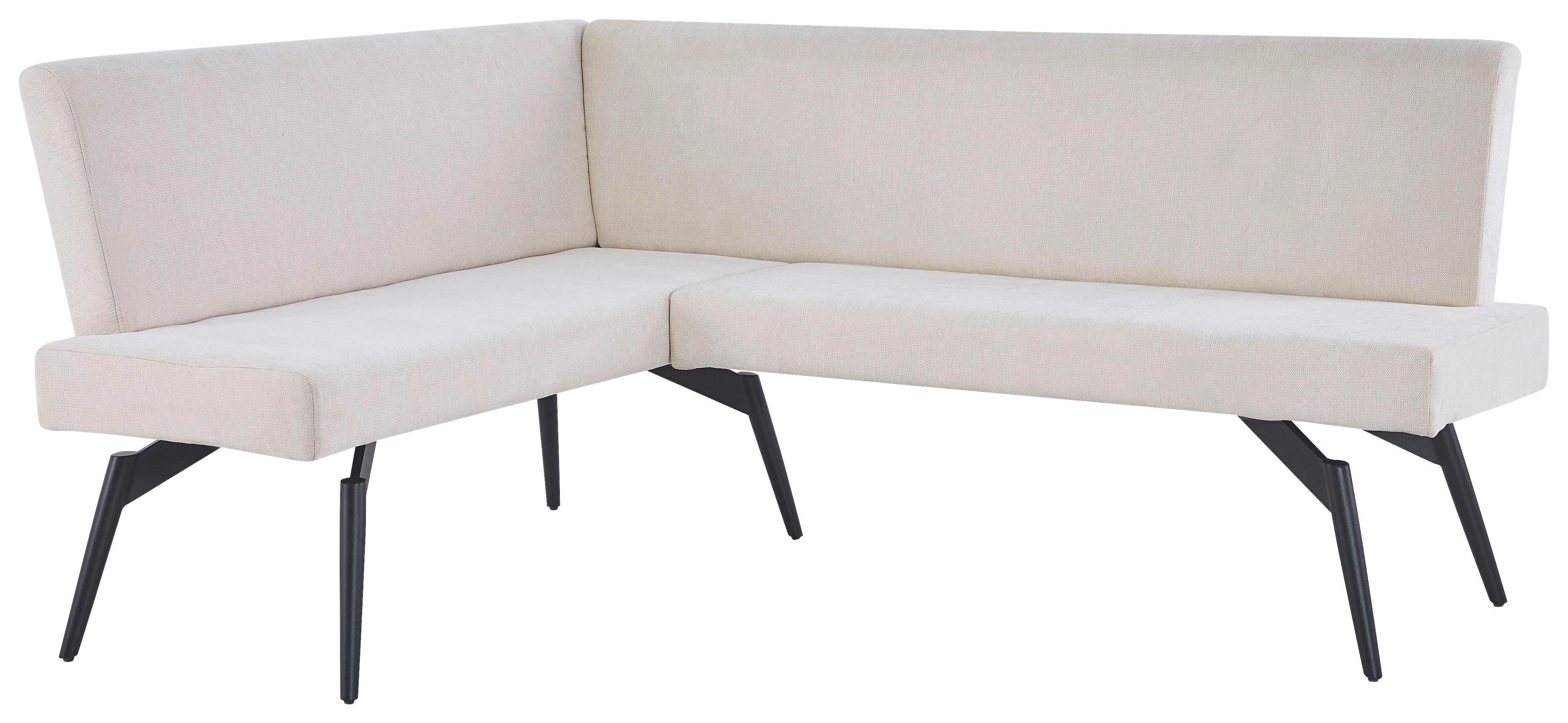 Eckbank Tinos Beige, S: 150x190 cm - Beige/Schwarz, KONVENTIONELL, Textil/Metall (150/190cm) - MID.YOU