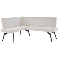 Eckbank Tinos Beige, S: 150x190 cm - Beige/Schwarz, KONVENTIONELL, Textil/Metall (150/190cm) - MID.YOU