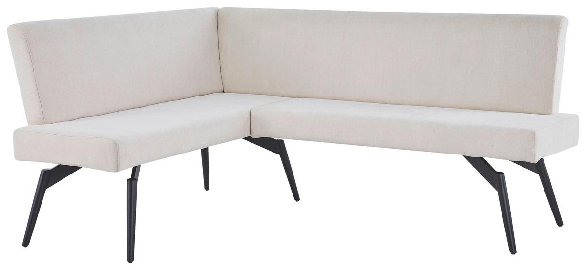 Eckbank Tinos Beige, S: 150x190 cm - Beige/Schwarz, KONVENTIONELL, Textil/Metall (150/190cm) - MID.YOU