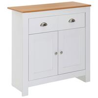 Komoda BÍLÁ - bílá/hnědá, Moderní, kov/kompozitní dřevo (79/81/34,5cm) - MID.YOU