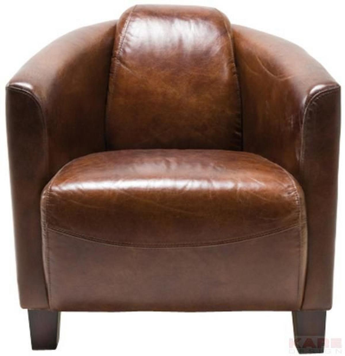 Cocktailsessel Cigar Lounge Brown - Braun, Design, Leder (70/72/83cm) - Kare-Design