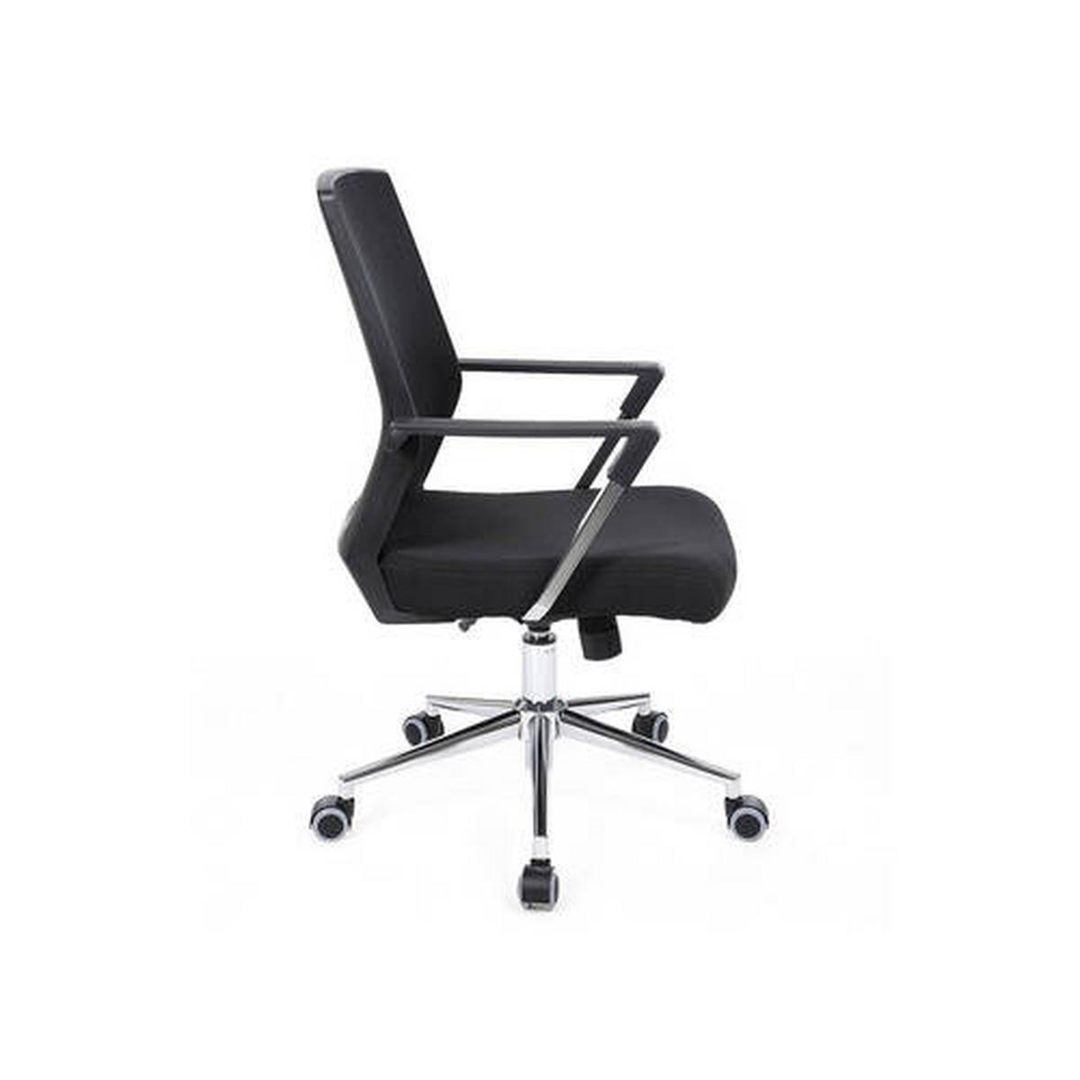 Bürostuhl mit Netzbespannung Schwarz, Bis 150 Kg - Chromfarben/Schwarz, Basics, Kunststoff/Textil (61/102/55cm) - Boxxx