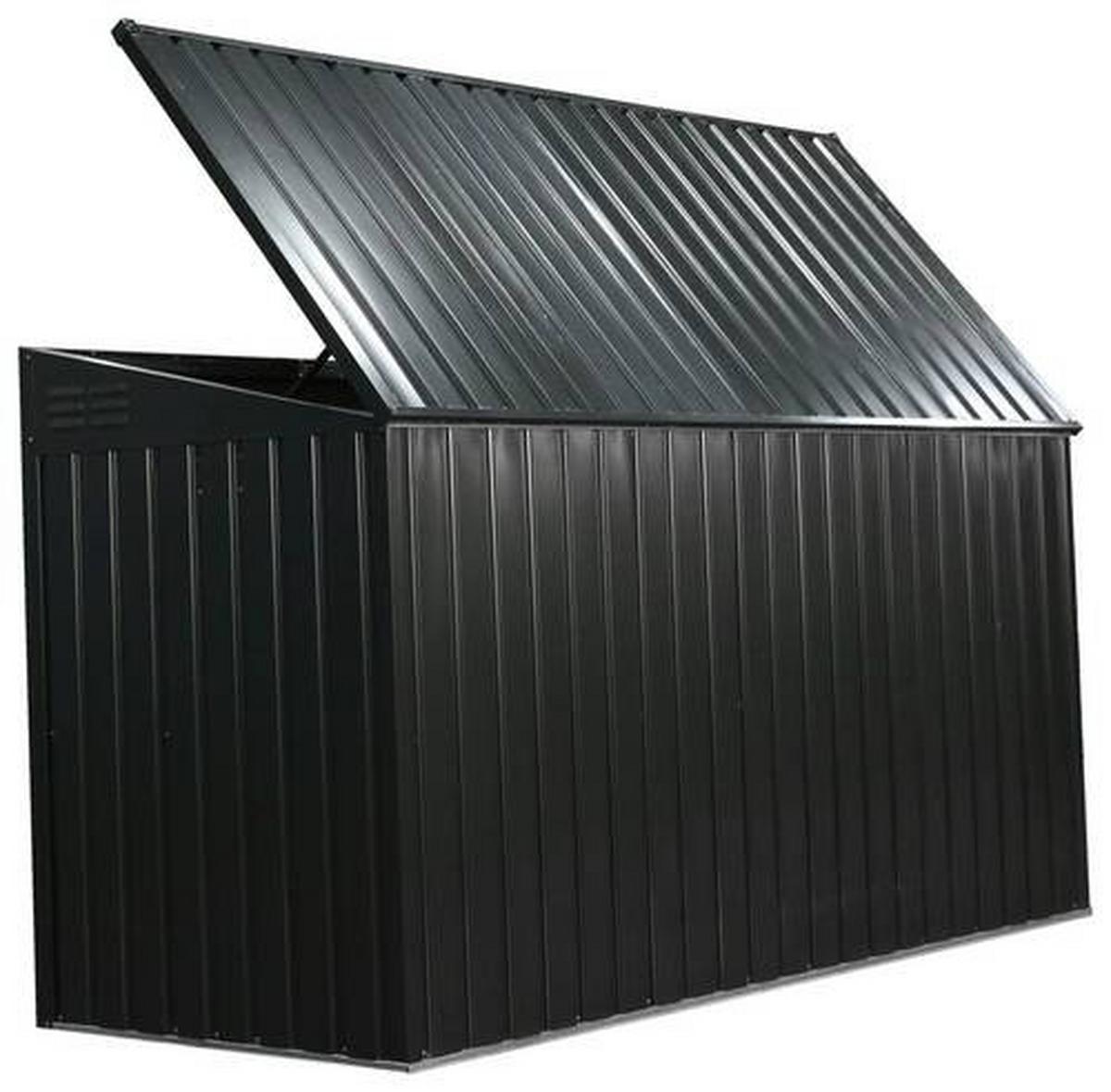 Box na odpadkové koše 240l, 5x3, kov - tmavě šedá, Basics, kov (172/131/100cm)