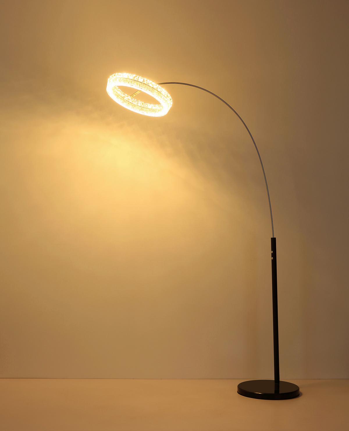 Led-stehleuchte Memory-Funktion - Klar/Schwarz, Design, Glas/Kunststoff (92,5/40/190cm) - Globo