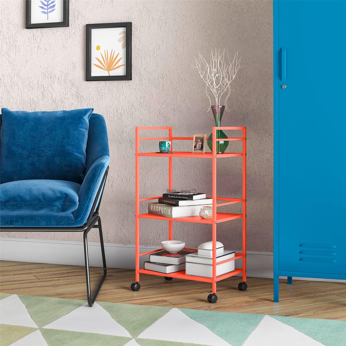Servierwagen Cache Orange B: 43 cm - Orange, Design, Kunststoff/Metall (43/77/29cm) - MID.YOU