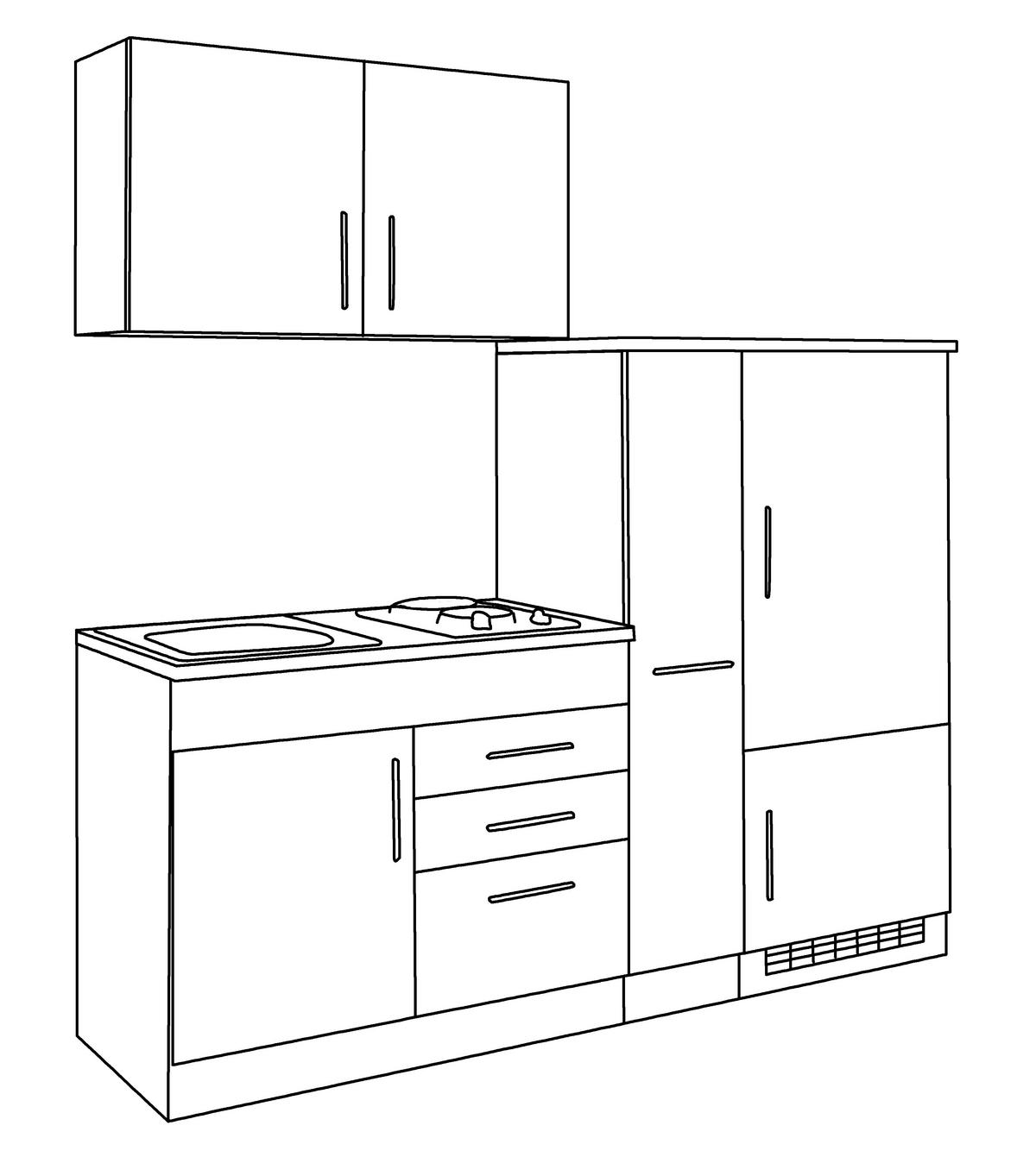 Küchenblock Toronto Weiß/graphitfarben B: 190 Cm - Graphitfarben/Weiß, MODERN, Holzwerkstoff (190cm) - Held