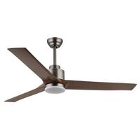 Deckenventilator Modesto Opal Grau D: 148 cm - Dunkelgrau/Opal, KONVENTIONELL, Kunststoff/Metall (148/48cm) - Globo