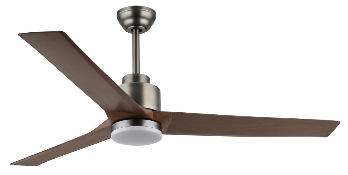 Deckenventilator Modesto Opal Grau D: 148 cm - Dunkelgrau/Opal, KONVENTIONELL, Kunststoff/Metall (148/48cm) - Globo