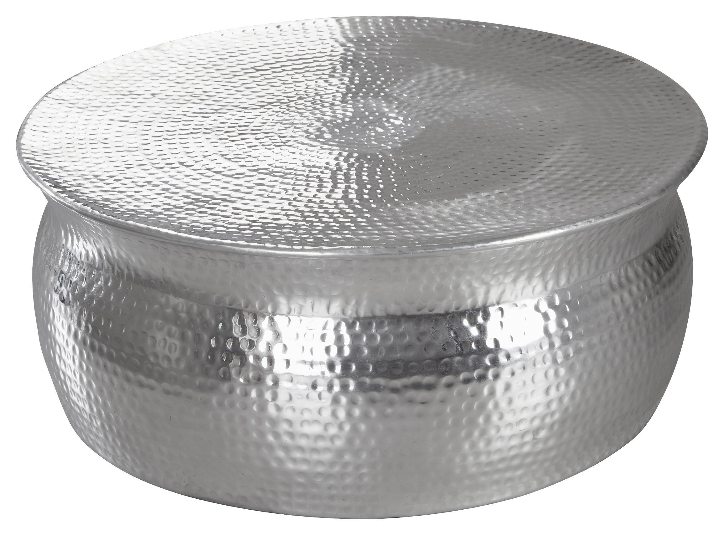 Runder Couchtisch Metall Mit Ablage Karam, Silberfarben - Silberfarben, LIFESTYLE, Metall (75/75/31cm) - MID.YOU