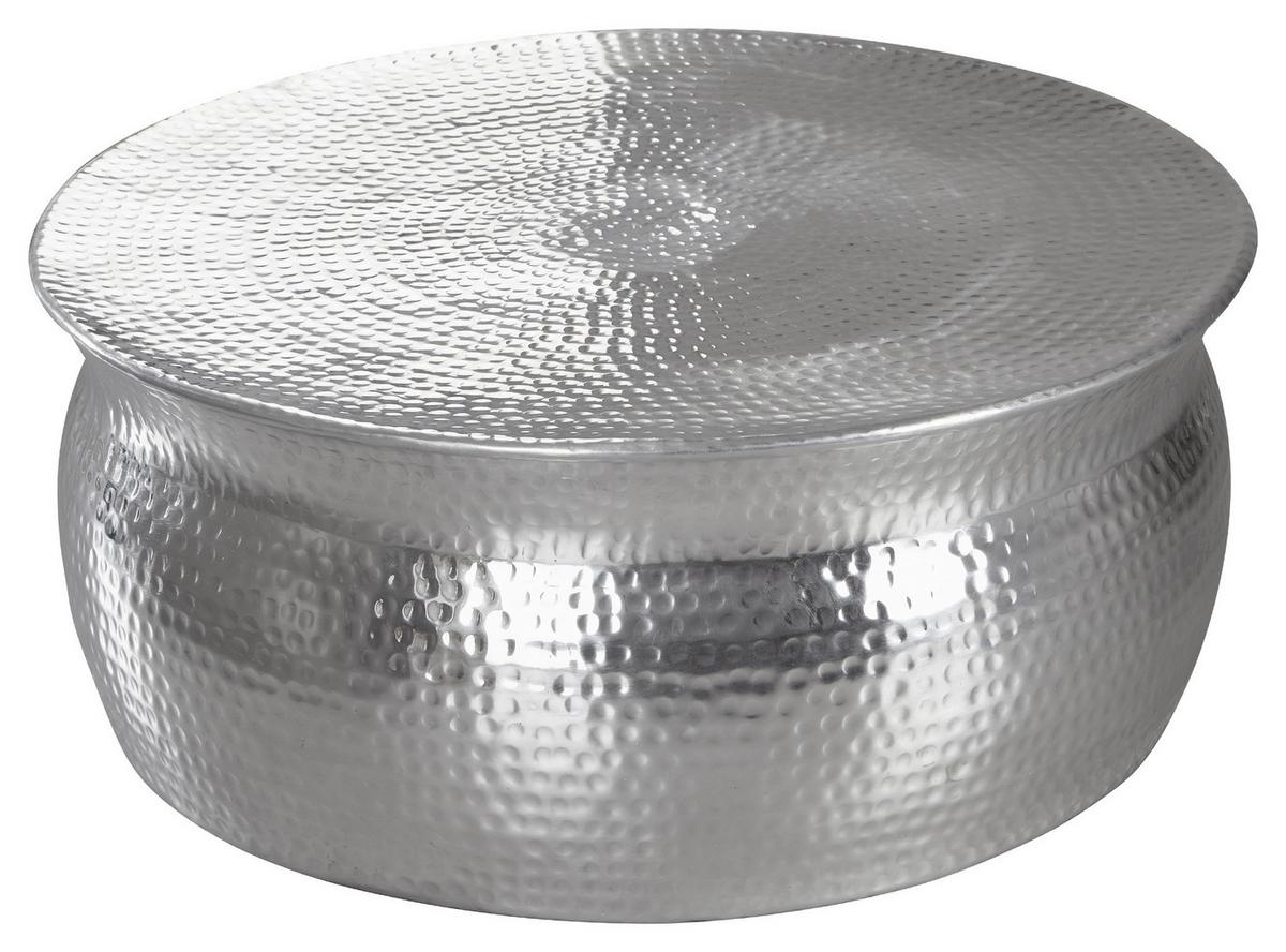 Runder Couchtisch Metall Mit Ablage Karam, Silberfarben - Silberfarben, LIFESTYLE, Metall (75/75/31cm) - MID.YOU