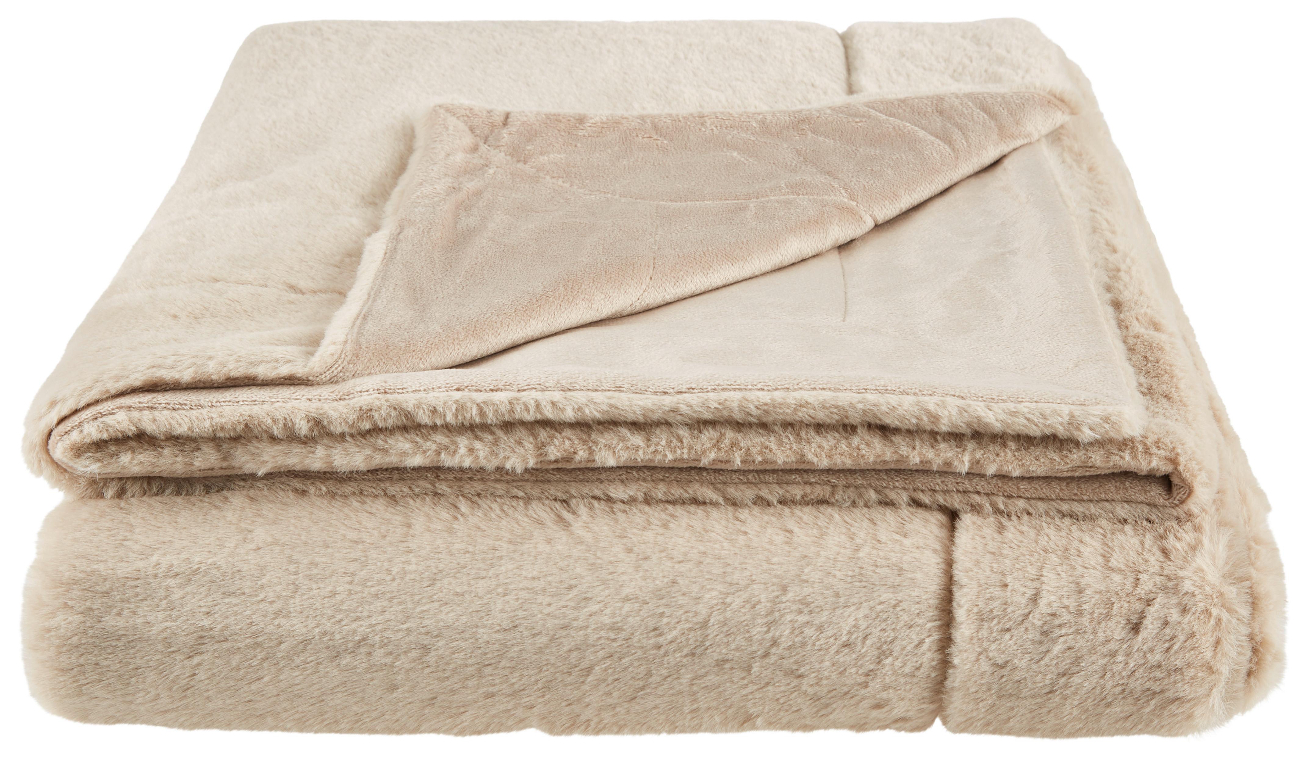Kuscheldecke Lena Taupe 140x190 cm - Taupe, MODERN, Textil (140/190cm) - Luca Bessoni