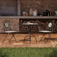 Balkonmöbel Set Andrea 2 aus Metall mit Kissen - Multicolor/Schwarz, MODERN, Textil/Stein - Luca Bessoni