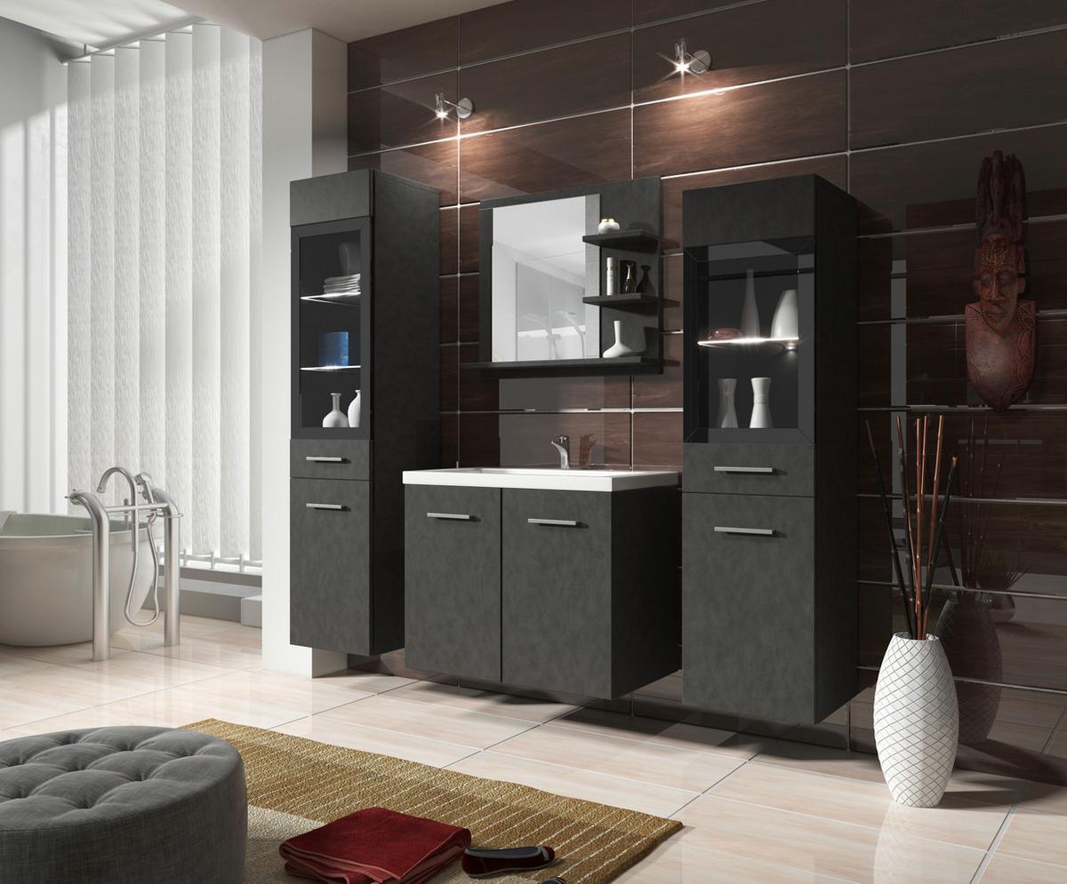 Kúpeľňa MADRIT antracit matný - biela/antracitová, Lifestyle, kompozitné drevo/plast (120cm) - P & B