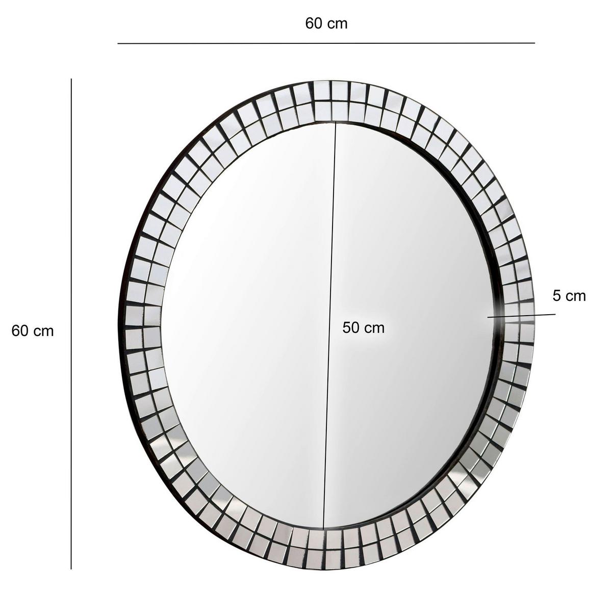 WANDSPIEGEL Schwarz B: 60cm - Schwarz, Design, Glas/Holzwerkstoff (60/60/3cm) - Livetastic