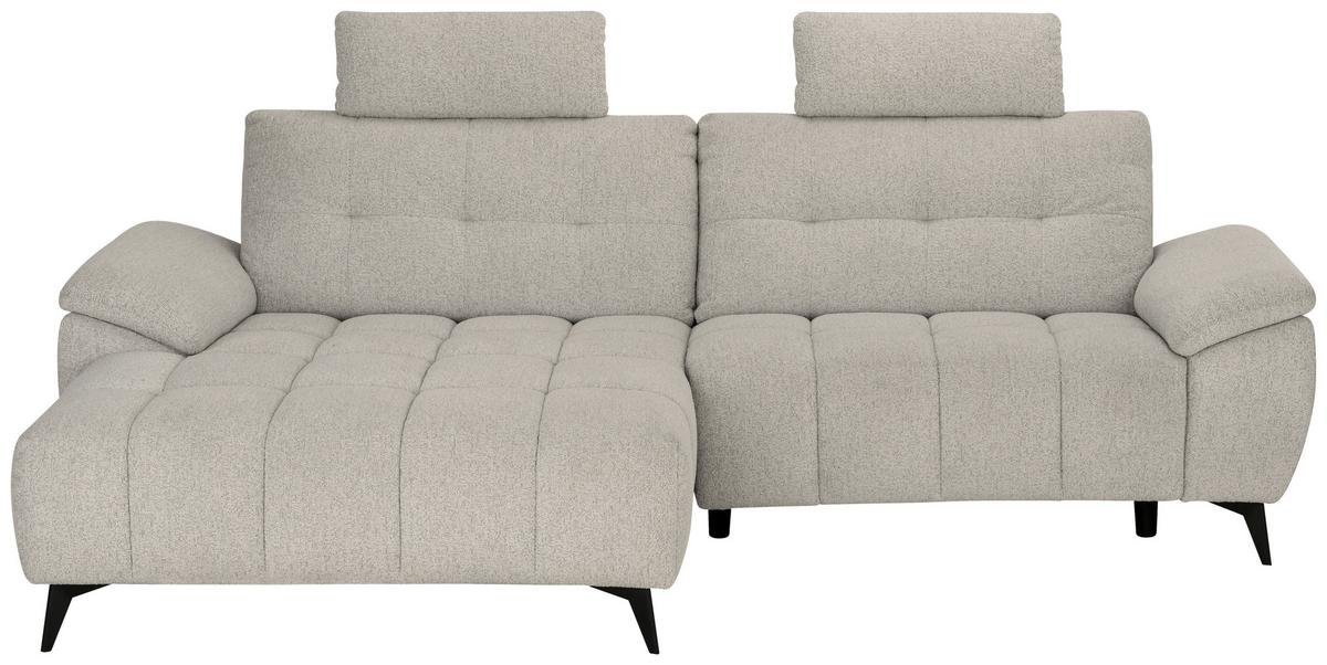 Sedací souprava VENICE, levá, bílá, elektrické nastavení noh - bílá/černá, Moderní, kov/dřevo (156/268cm) - Premium Living
