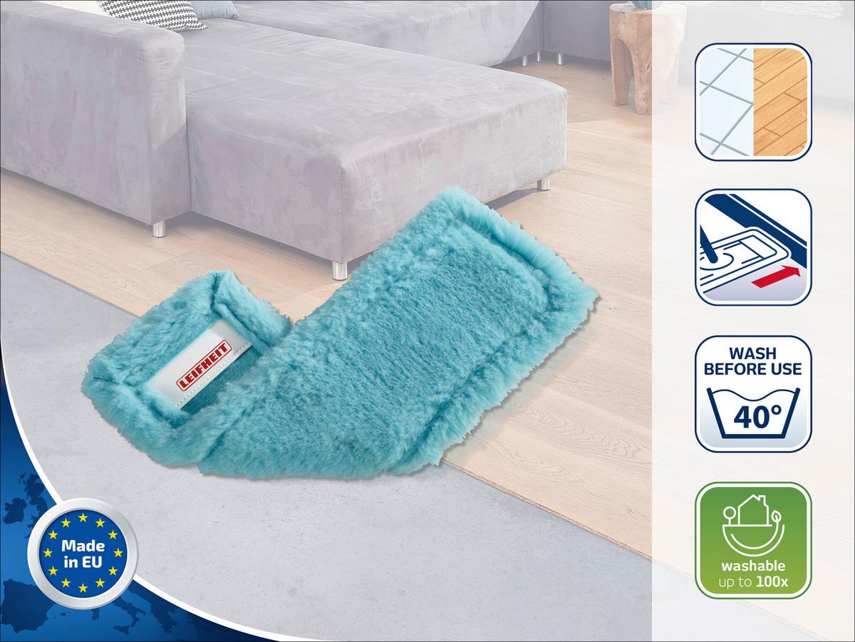 Wischbezug 55118 Profi XL Static Plus - Türkis, Basics, Kunststoff (42cm) - Leifheit