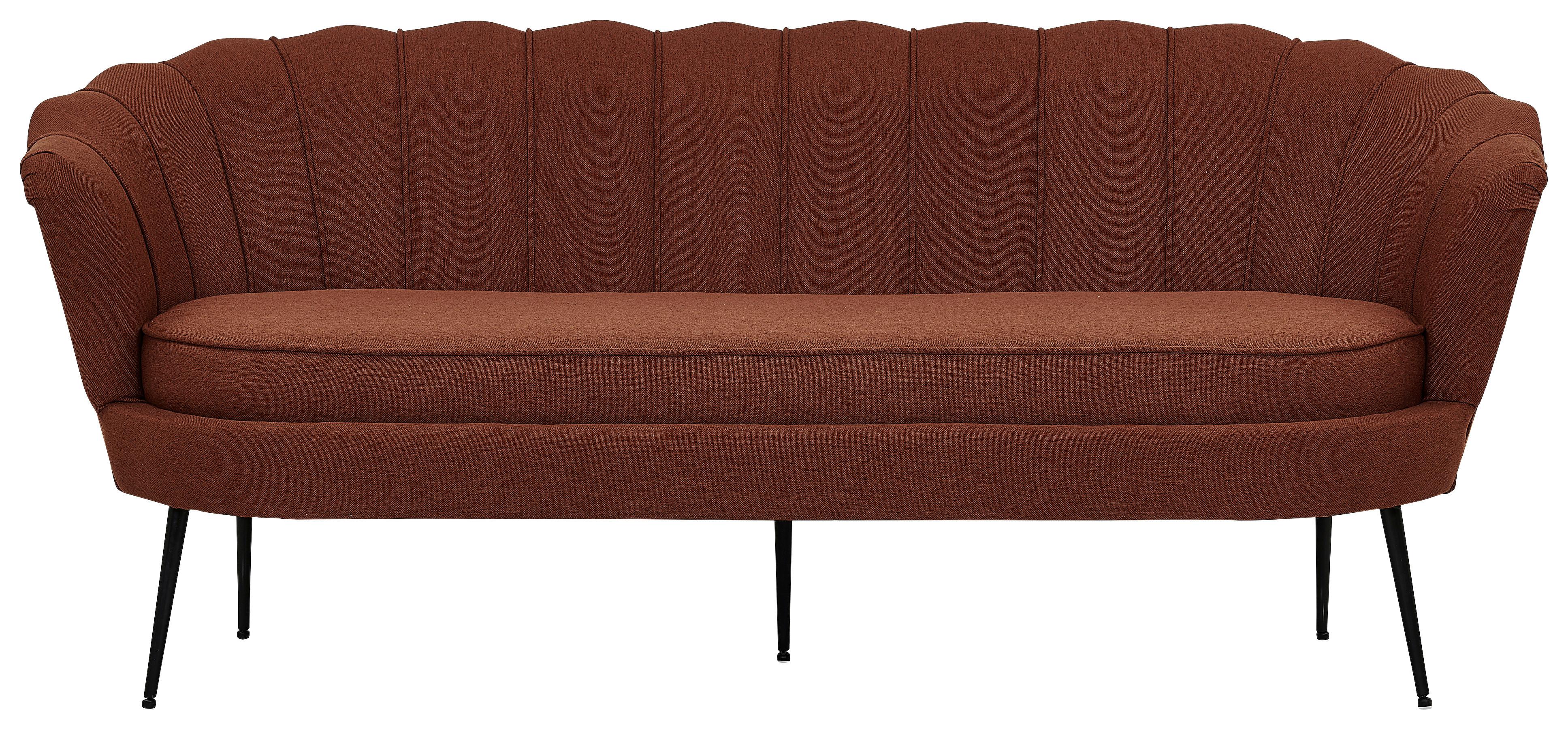 2-SITZER-SOFA CALAIS - Rostfarben/Schwarz, Design, Textil/Metall (180/78.5/78cm) - Livetastic