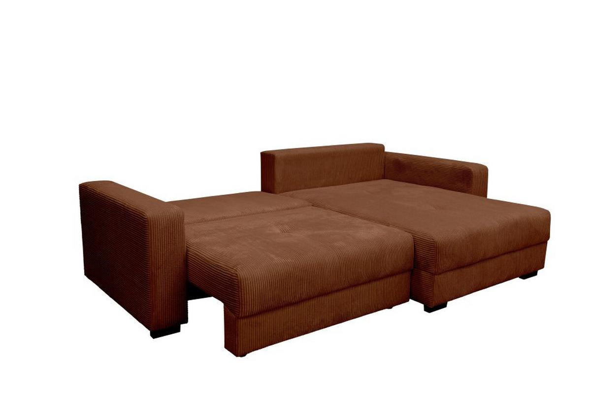 Rohová sedačka XELA, sezení boxspring., karamel.m. - černá/karamel, Moderní, textil (265/170cm)