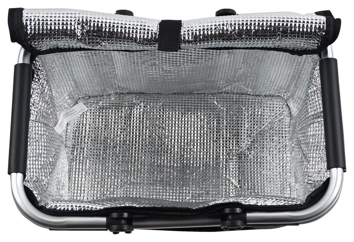 Einkaufskorb Alisa - Alufarben/Braun, KONVENTIONELL, Kunststoff/Textil (42/27,5/24cm) - Luca Bessoni