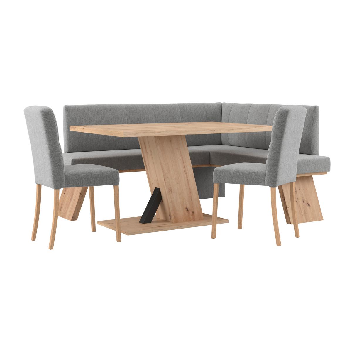 Eckbank Emma Ii - Eichefarben/Grau, KONVENTIONELL, Holzwerkstoff/Textil (160/140cm)