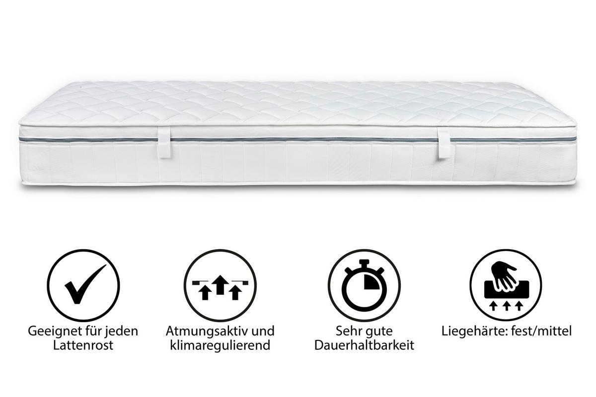 Kaltschaummatratze Air Deluxe 100x200 Cm H2/h3 H: 23 Cm - Weiß, Basics, Textil (100/200cm) - MID.YOU