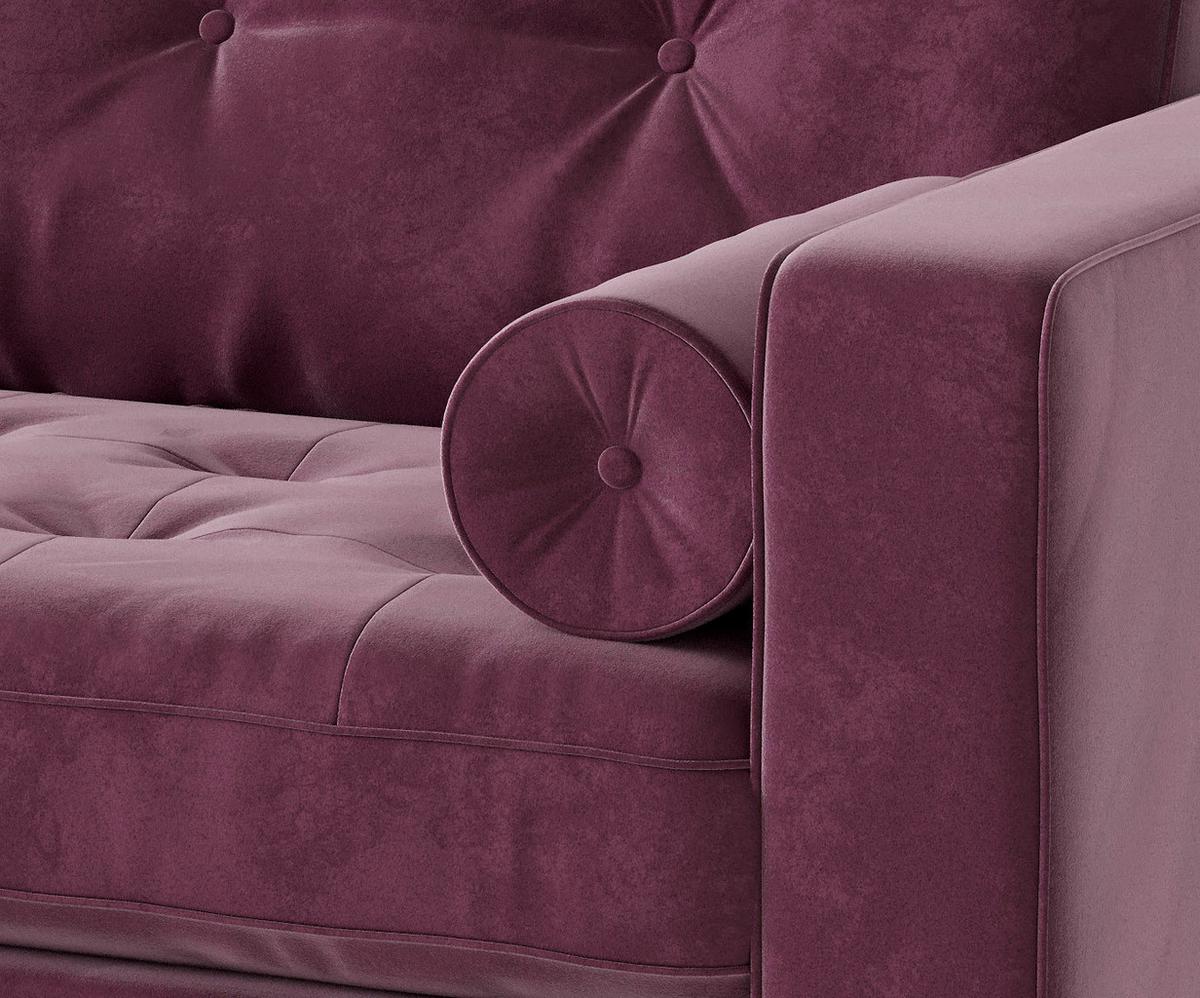 Ecksofa Scott - Edelstahlfarben/Weinrot, Design, Textil (259/205cm) - Livetastic