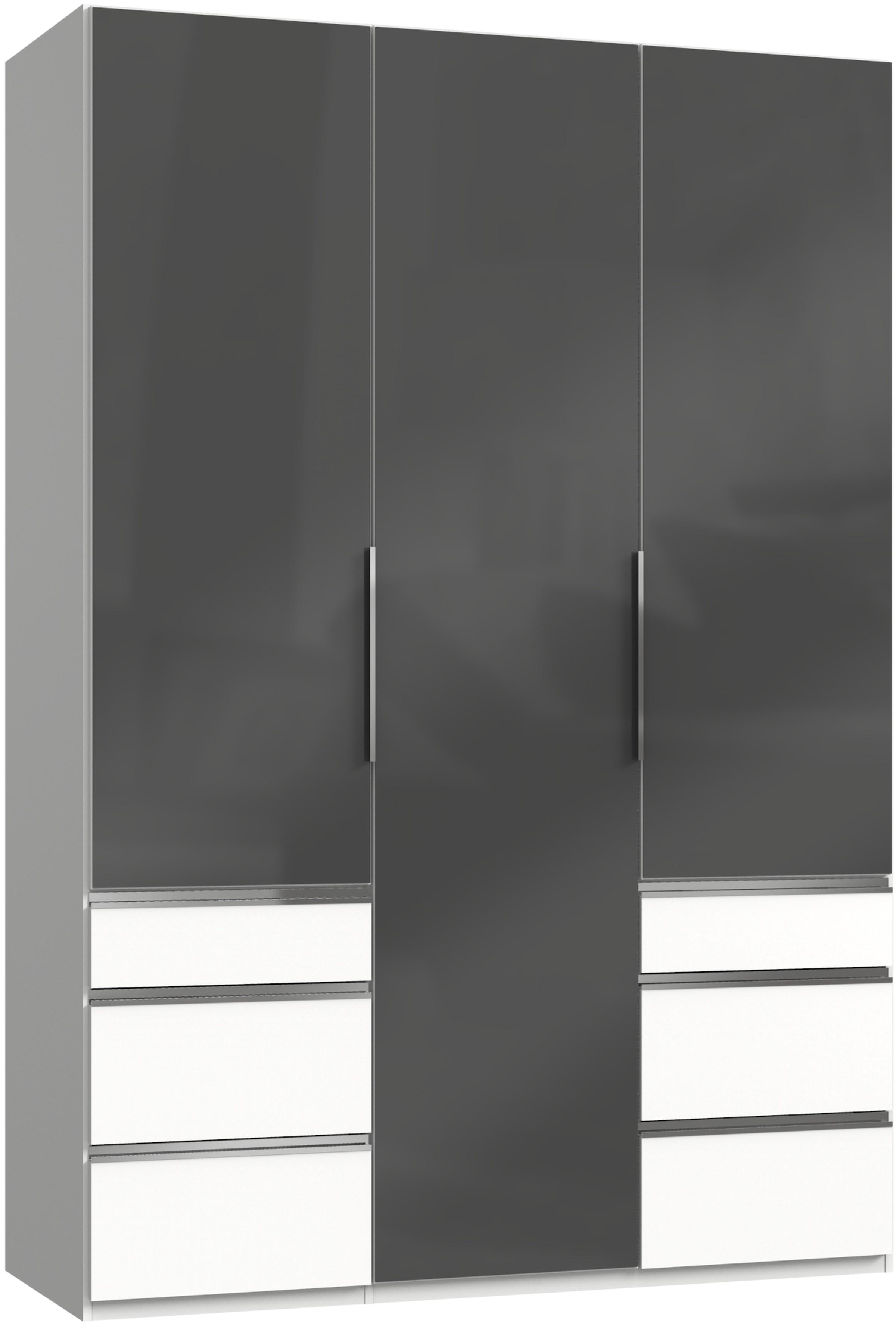 Drehtürenschrank 150cm Level, Grau/weiß - Weiß/Grau, MODERN, Glas/Holzwerkstoff (150/216/58cm) - MID.YOU