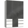 Drehtürenschrank 150cm Level, Grau/weiß - Weiß/Grau, MODERN, Glas/Holzwerkstoff (150/216/58cm) - MID.YOU