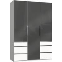 Drehtürenschrank 150cm Level, Grau/weiß - Weiß/Grau, MODERN, Glas/Holzwerkstoff (150/216/58cm) - MID.YOU