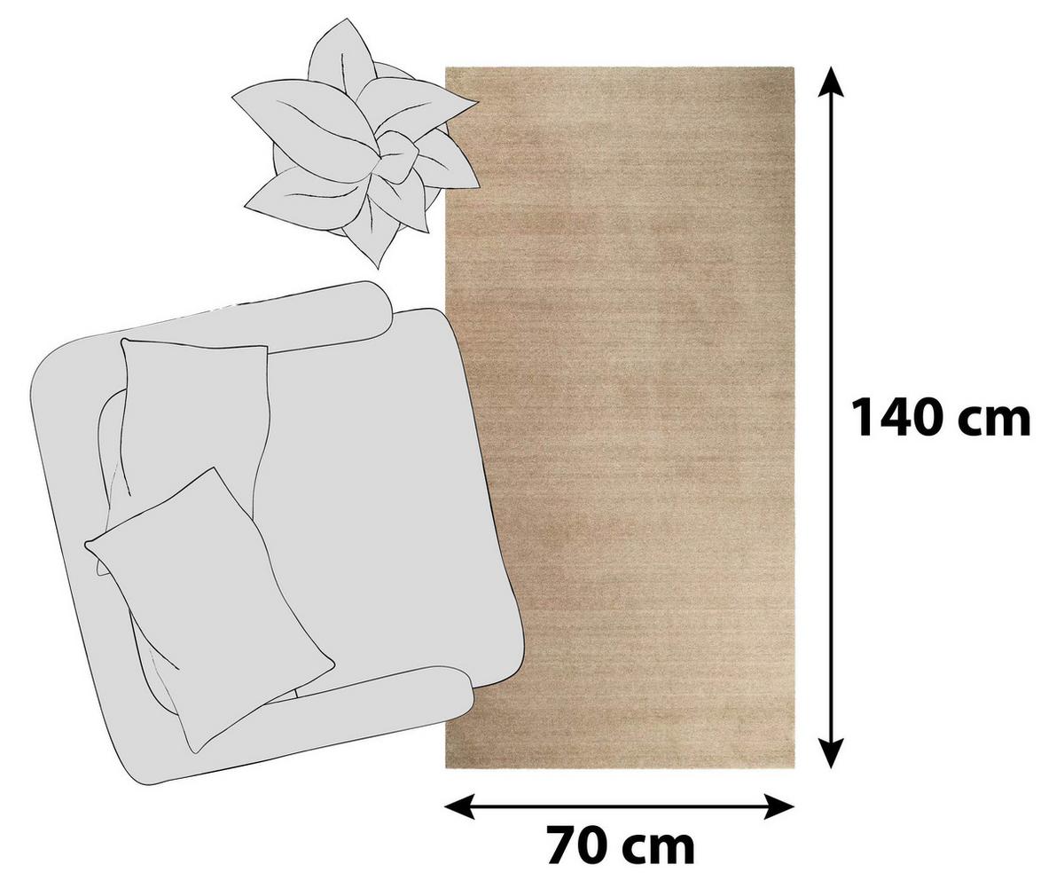 Hochflor Teppich Hellbraun Loft 70x140 Cm - Hellbraun, Basics, Textil (70/140cm) - Esprit