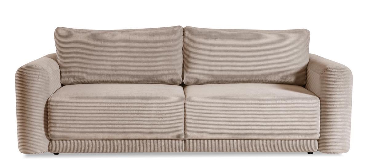 Schlafsofa Norman Beige B: 252cm - Beige/Schwarz, Design, Textil (252/93/167cm) - Livetastic