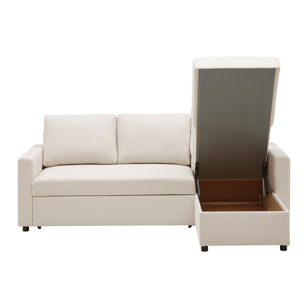 Rohová sedačka VICTORIA, oboustranná, béžová - černá/béžová, Moderní, kov/dřevo (215/82/145cm) - P & B