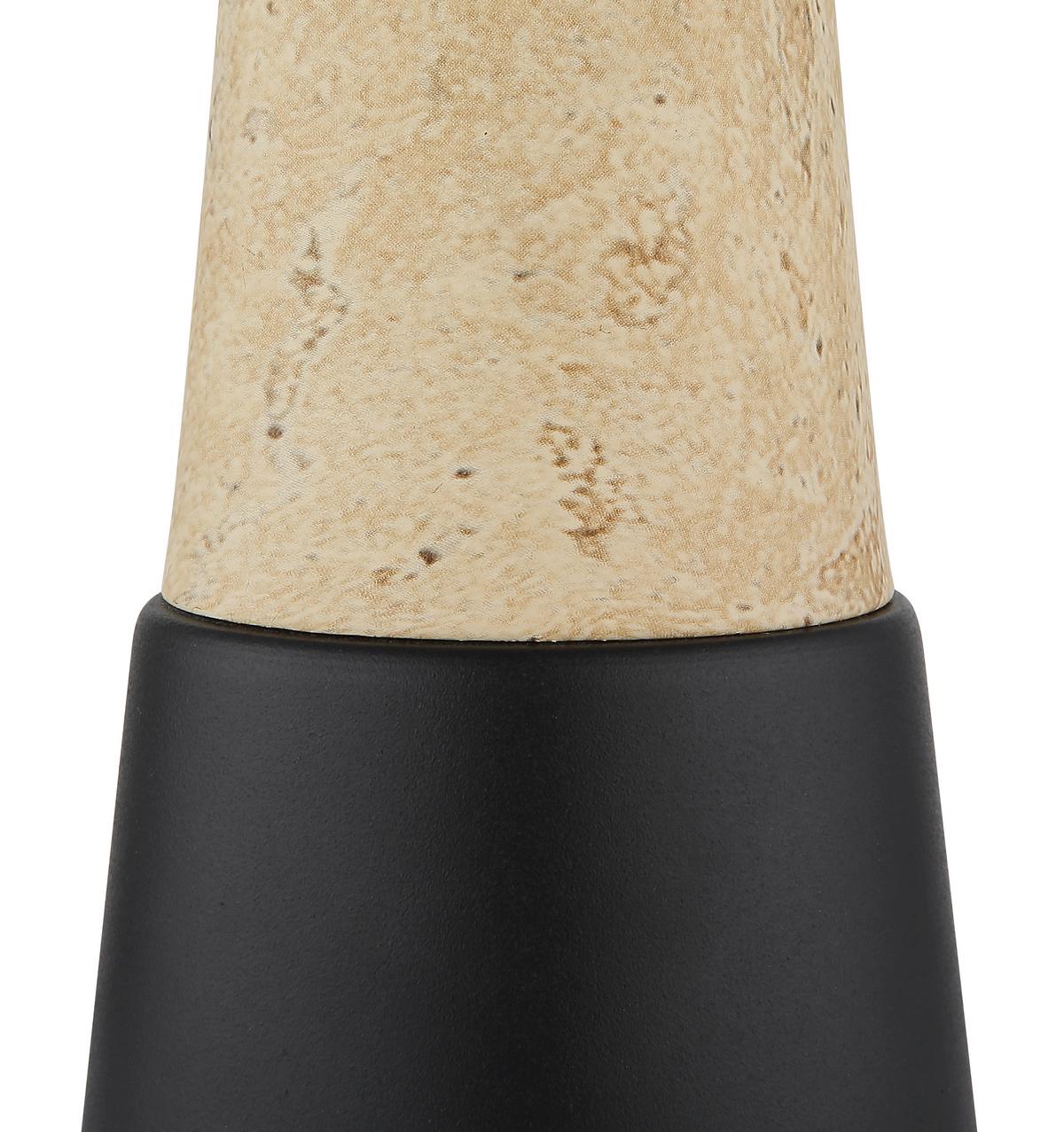 Tischleuchte Exkl. 1xe27, 40w - Beige/Schwarz, Design, Kunststoff/Metall (25/36,5cm) - Globo