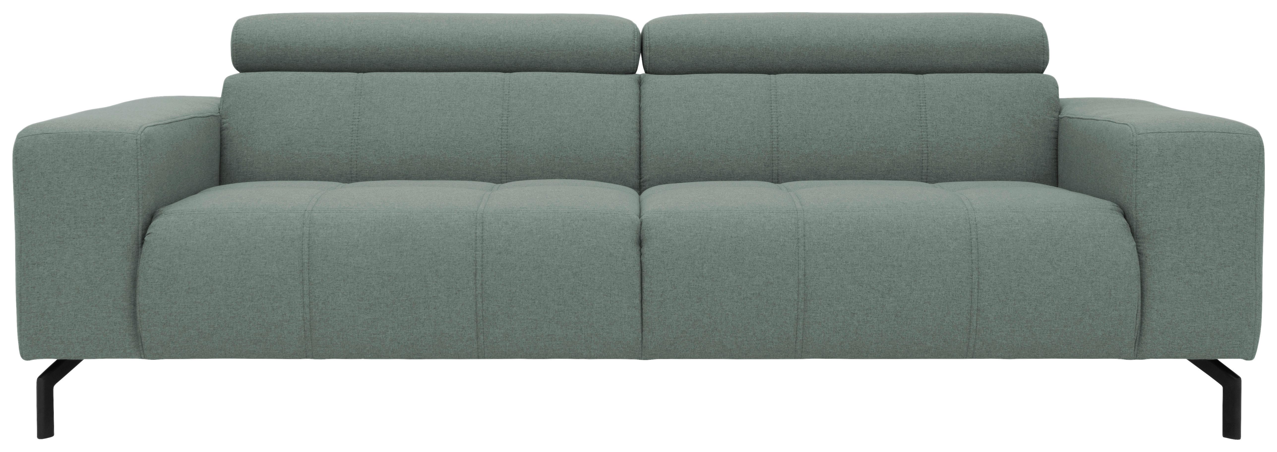 3-Sitzer-Sofa Cunelli Türkis Webstoff - Schwarz/Hellblau, Design, Textil (238/79/104cm) - MID.YOU