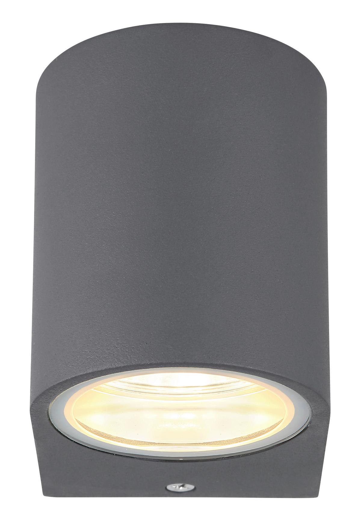 Außenleuchte 35 W Glas/aluminium - Klar/Anthrazit, Design, Glas/Metall (6,8/9,2/8,1cm) - Globo