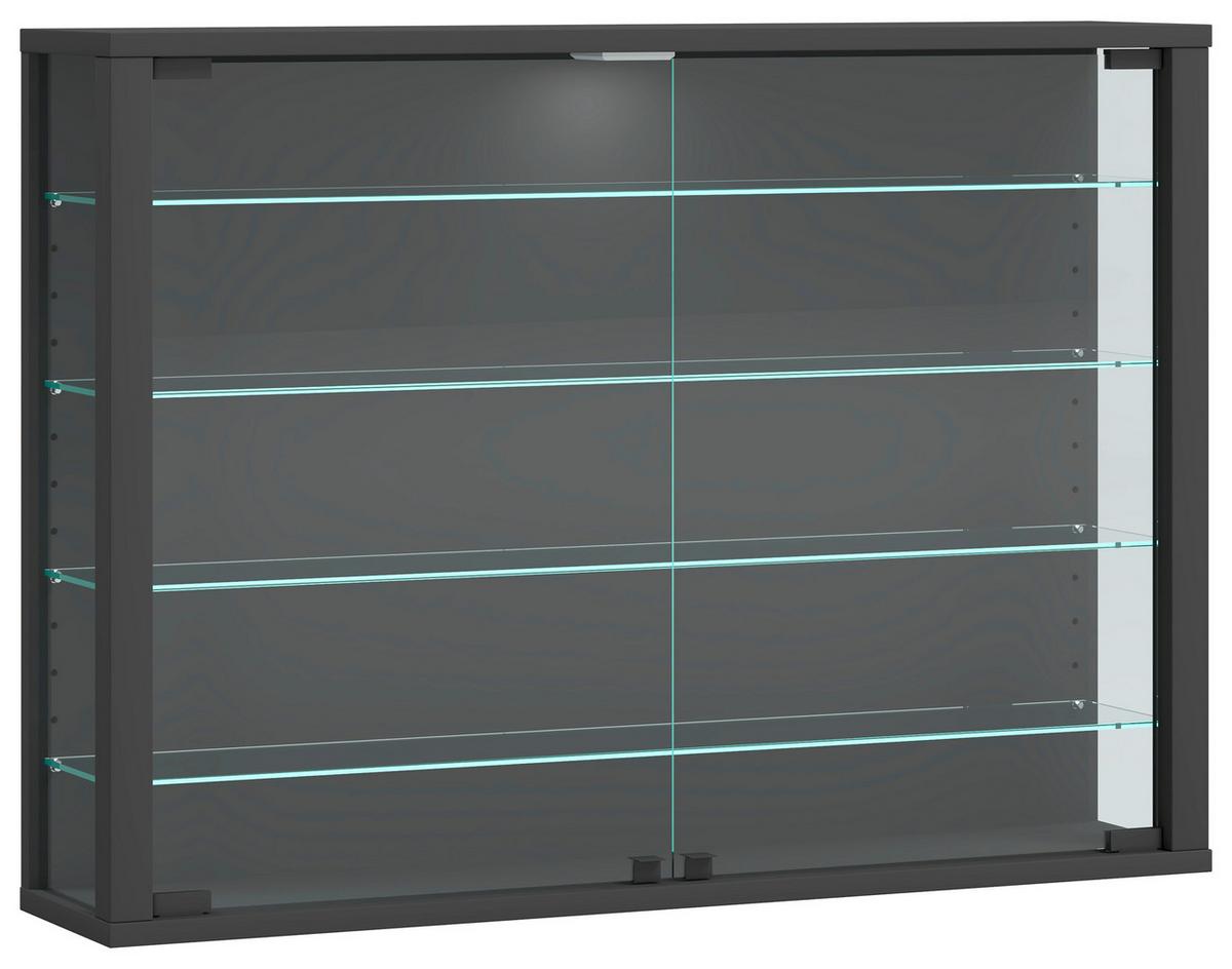 Hängevitrine Vitrosa Anthrazit Dekor B:83cm - Anthrazit, Design, Glas/Holzwerkstoff (83/60/18cm) - MID.YOU