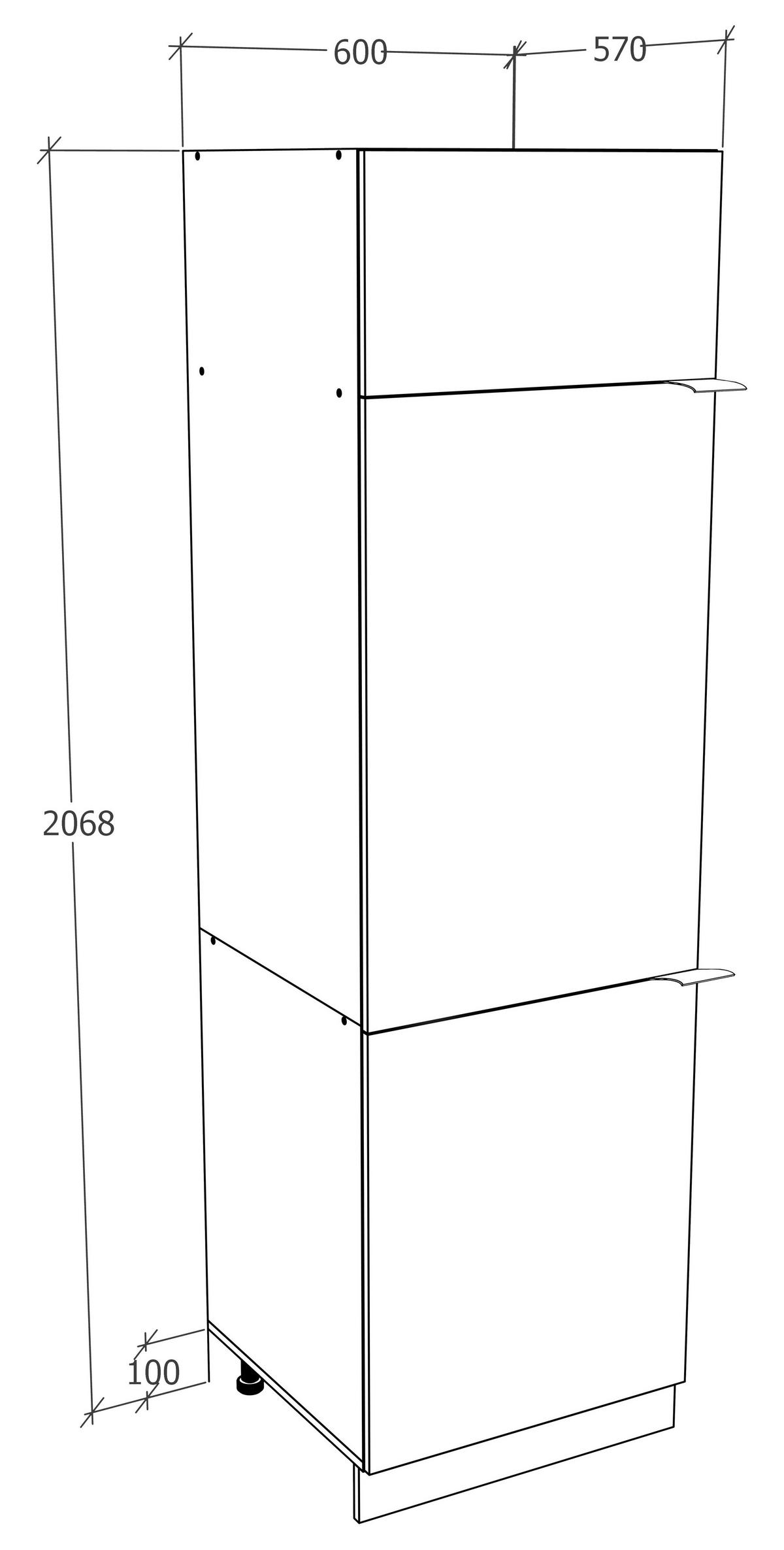Geschirrschrank Fasola - Anthrazit/Weiß, Trend, Holzwerkstoff/Kunststoff (60/207/57cm) - MID.YOU