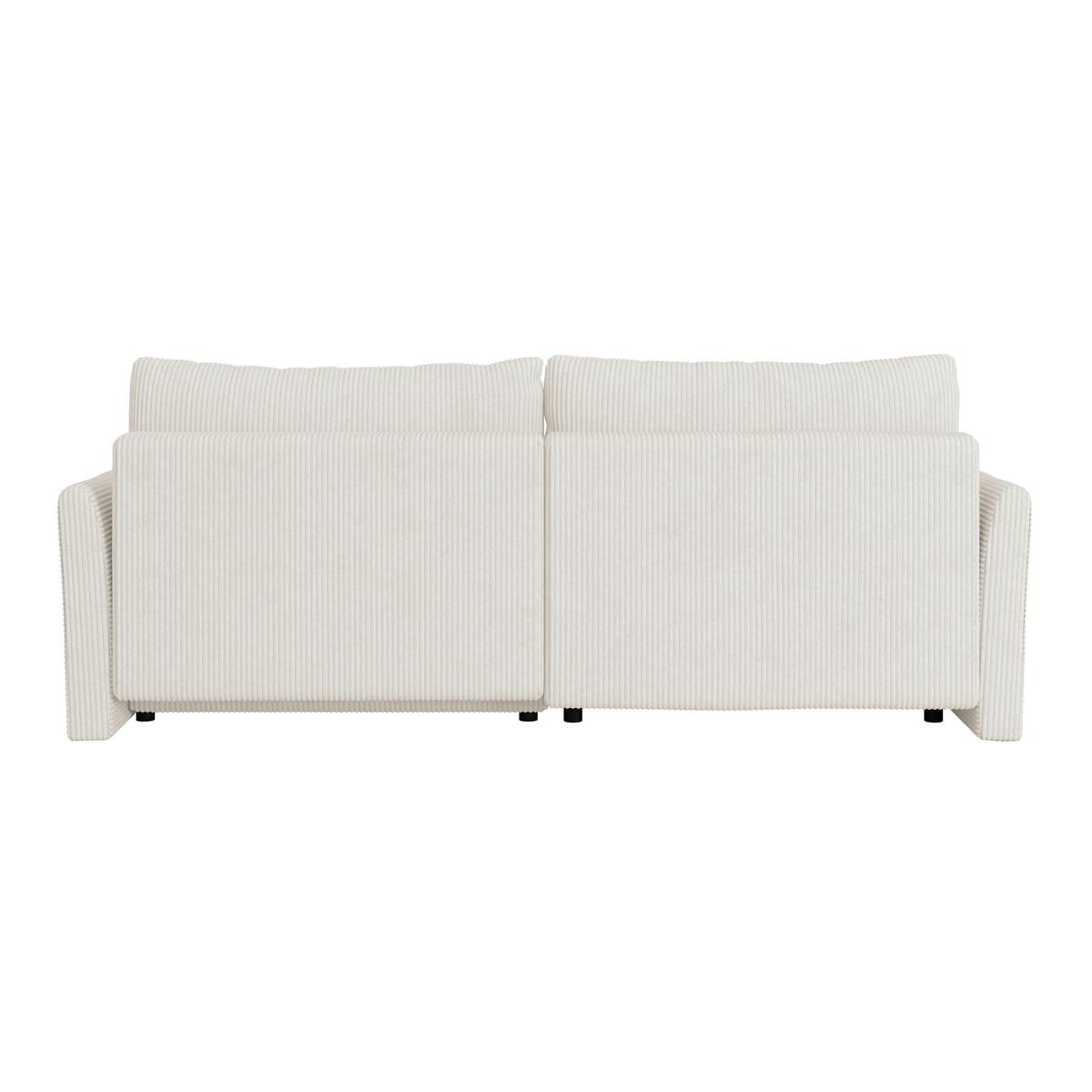 Ecksofa mit Schlaffunktion Sonos, Ecru 228x146 cm - Ecru/Schwarz, MODERN, Textil (228/146cm)