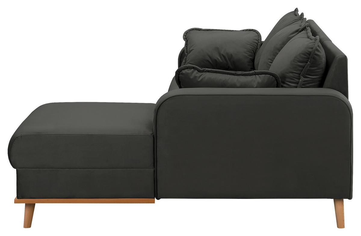 Ecksofa Beata Dunkelgrau S: 230x150 cm - Wengefarben/Dunkelgrau, Design, Textil (230/150cm) - Livetastic