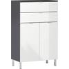 Kommode Soft-Close-System 60 cm Mauresa Graphit/Weiß - Chromfarben/Graphitfarben, KONVENTIONELL, Holzwerkstoff (60/97/34cm) - Germania