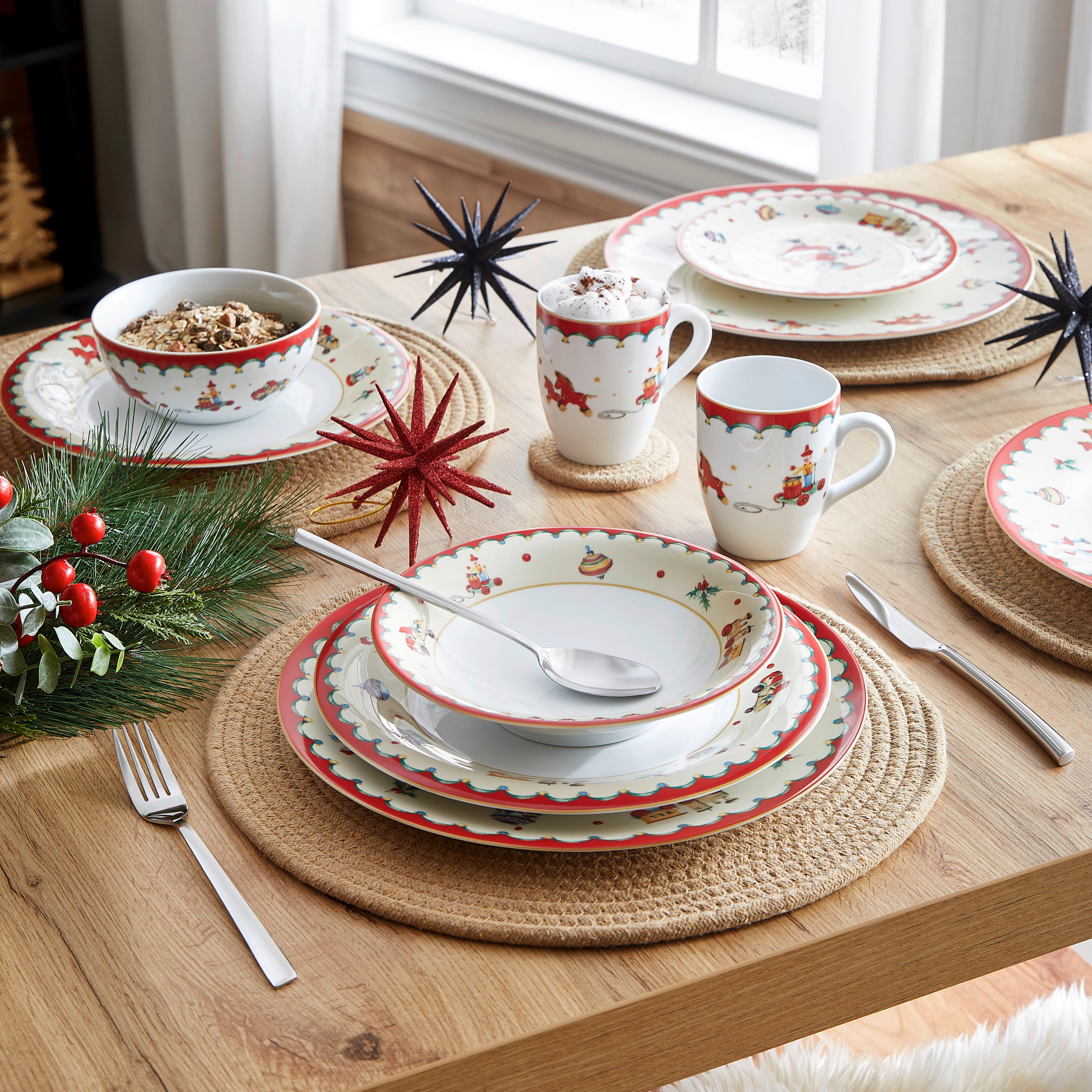 Hluboký talíř XMAS - bílá/červená, Konvenční, keramika (21/4,9cm) - Mömax