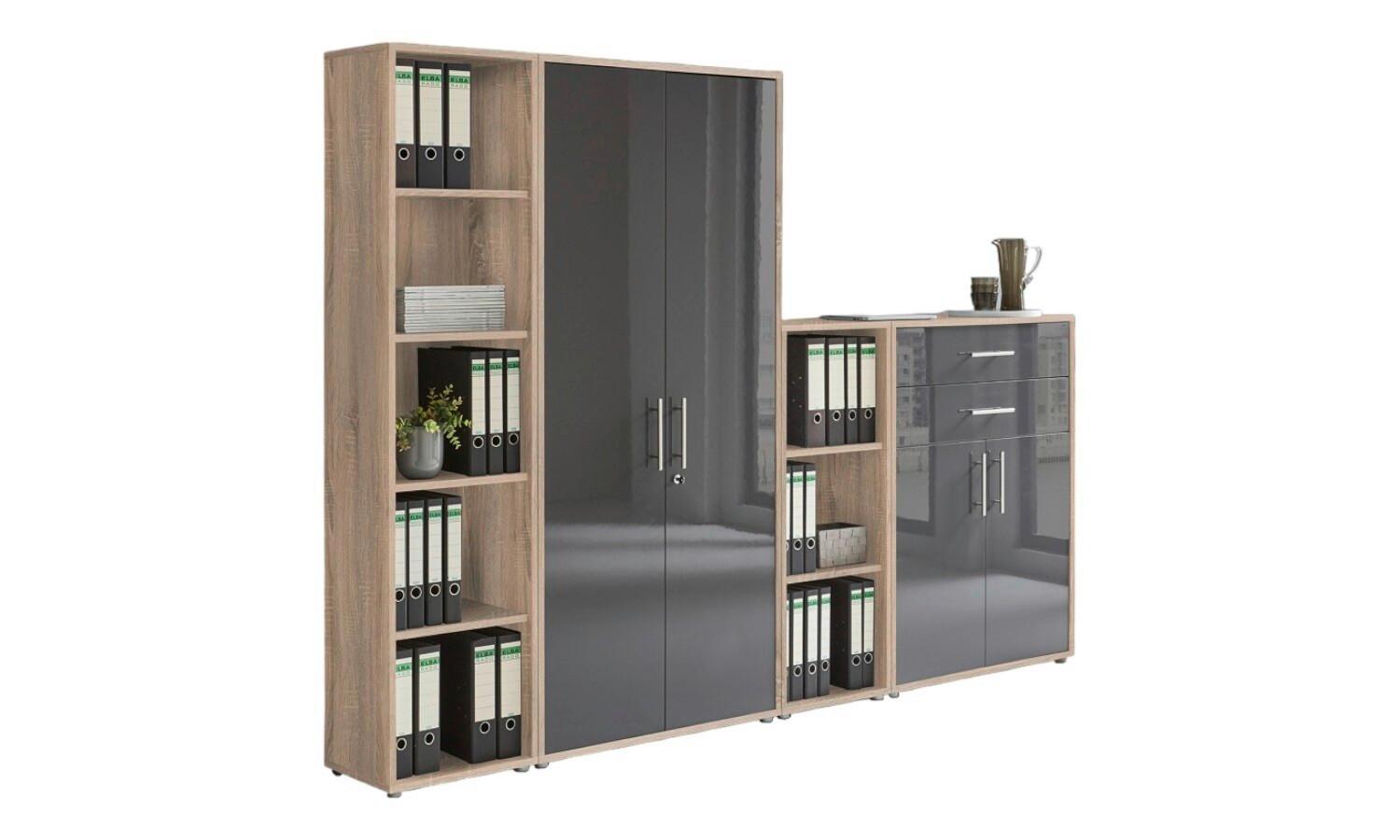 Aktenschrank Office Edition Anthr. Hg/Eiche D. B: 257cm