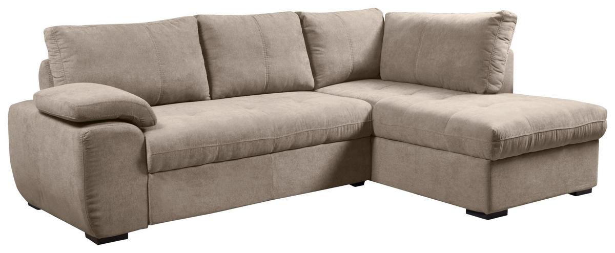 Rozkládací sedací souprava BYBLOS, pravé provedení - barvy stříbra/světle šedá, Moderní, textil/plast (240/170cm)