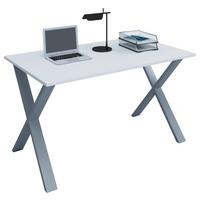 Schreibtisch B 80 Cm H 76 Cm Lona Silberfarben/weiß - Silberfarben/Weiß, MODERN, Holzwerkstoff/Metall (140/80/76cm) - MID.YOU