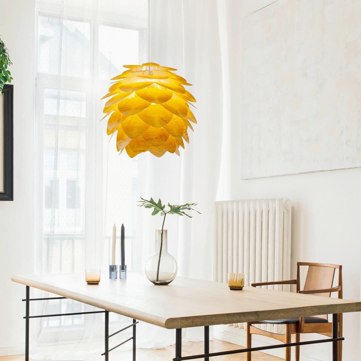 Hängeleuchte H: ca. 40 cm 1-Flammig Holzoptik - Naturfarben, Natur, Kunststoff (34/40cm) - Näve