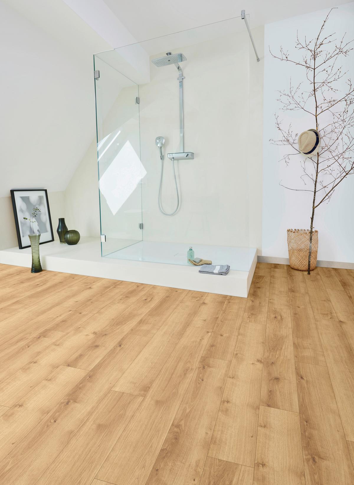 Designboden Eiche Pure Natur - Eichefarben/Braun, Basics, Holz/Kunststoff (128,5/19,4/0,8cm) - Parador