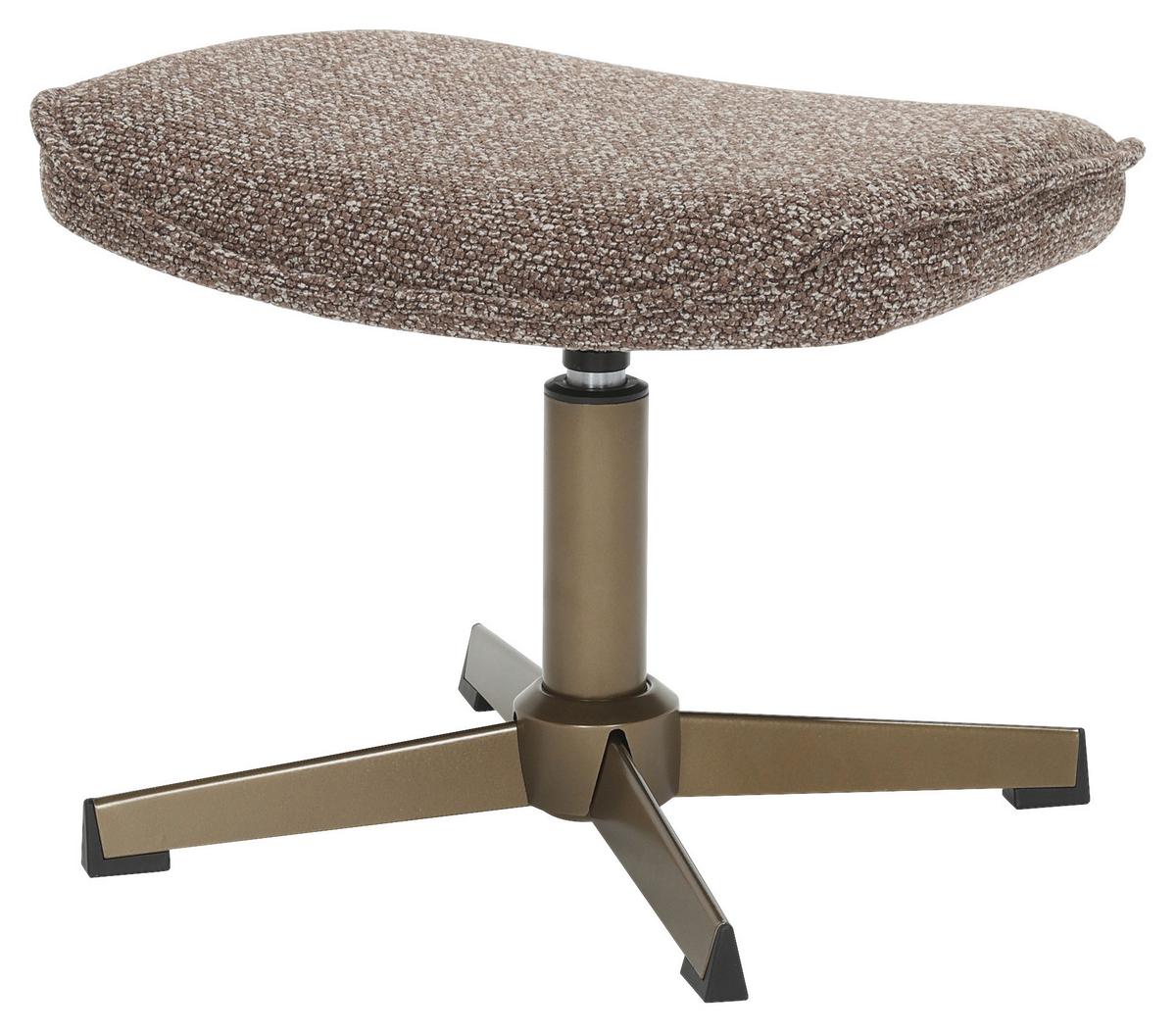 Taburet ALBA, hnědá tkanina, max. do 120 kg - bronzová/hnědá, Moderní, kov/textil (46/36/36cm) - Mömax